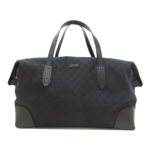 GUCCI Black Leather Boston Bag